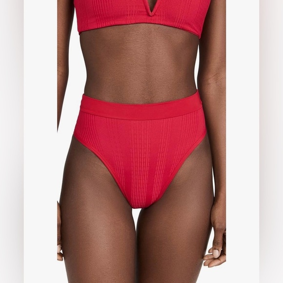 L*Space Frenchi Bikini Bottoms in Lipstick Red - Picture 1 of 6
